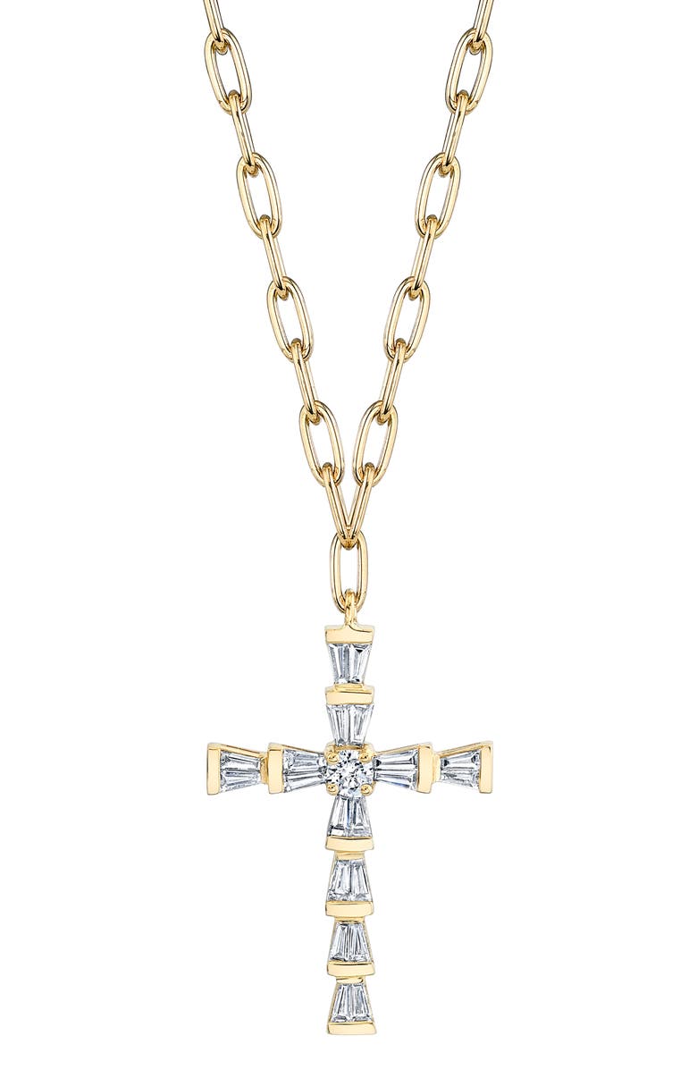 SHAY Mini Diamond Cross Necklace, Main, color,
