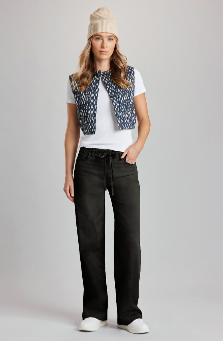 SUPPLIES BY UNIONBAY Selah Drawstring Wide Leg Twill Pants, Alternate, color, Black