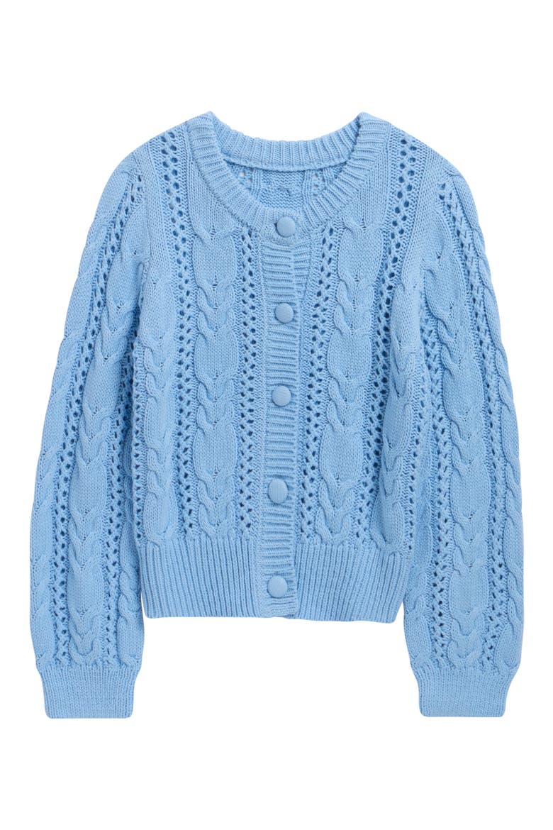 Kids' Cable Knit Cardigan, Main, color, BLUE BELL