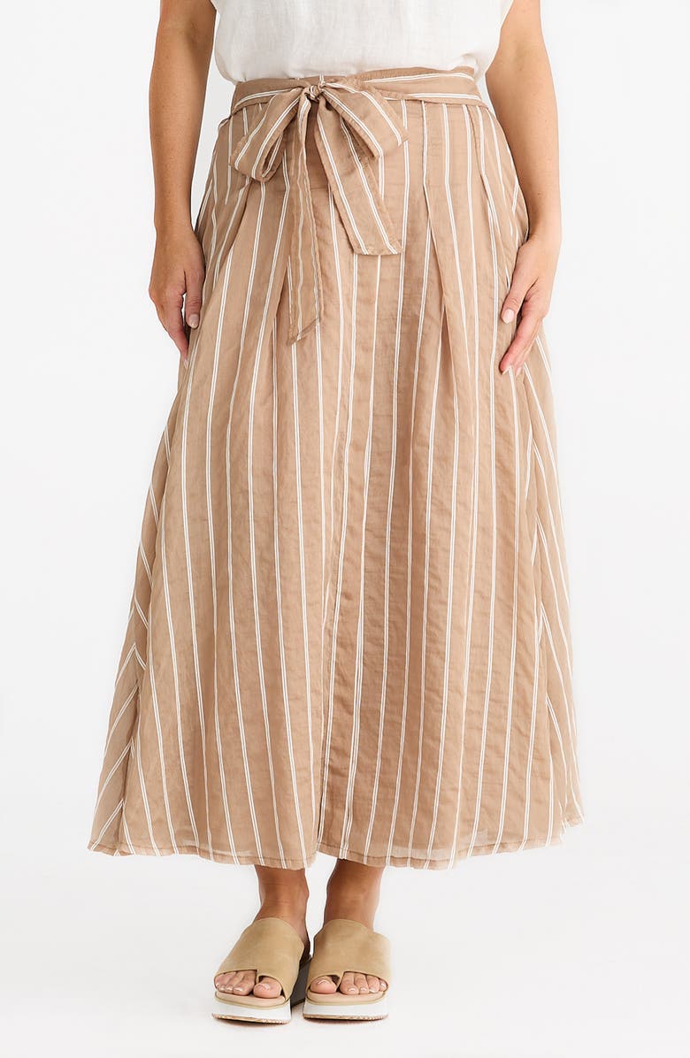 Brave+True Rossi Stripe Maxi Skirt, Main, color, Latte Stripe