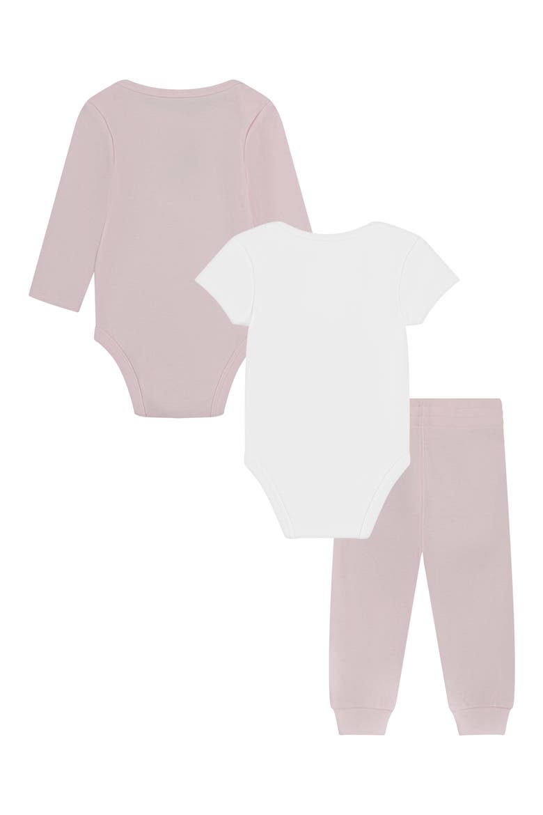 Solid 3-Piece Bodysuits & Joggers Set, Alternate, color, PINK FOAM