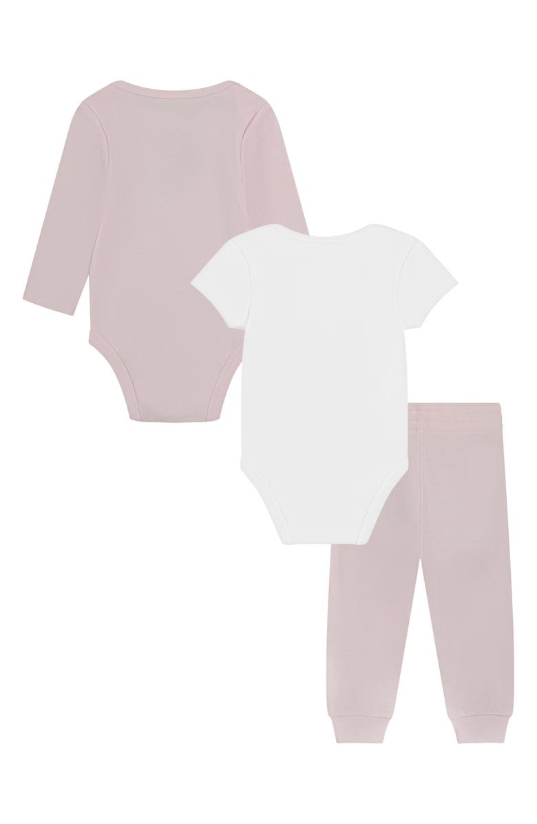 Nike Solid 3-Piece Bodysuits & Joggers Set, Alternate, color, Pink Foam
