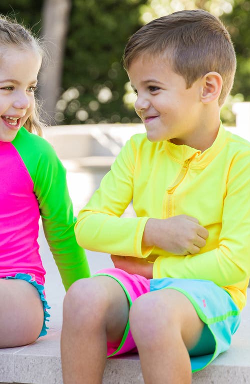 Ruggedbutts Long Sleeve Two-piece Rashguard Swimsuit In Multi