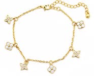 Panacea Cubic Zirconia Clover Charm Bracelet