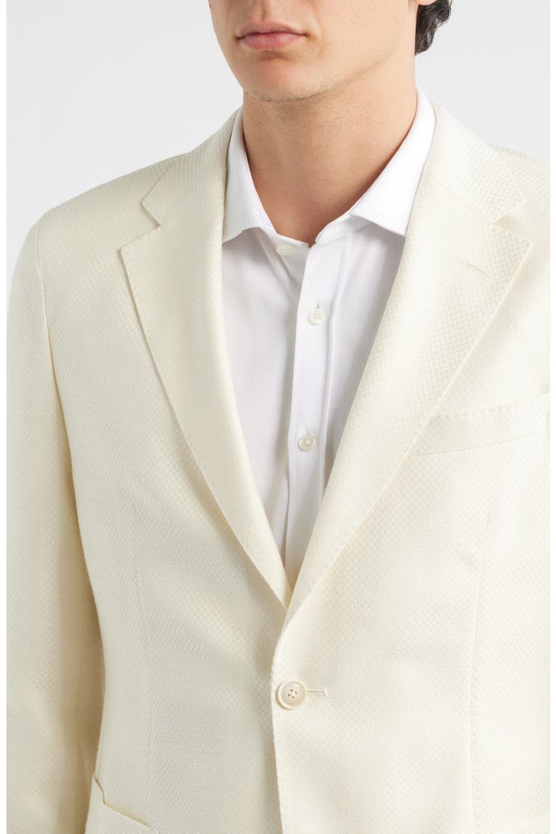Heston Slim Fit Off White Textured Wool & Silk Blend Sport Coat, Alternate, color, OPEN WHITE