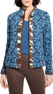 NIC+ZOE Quilted Faux Leather Trim Jacket
