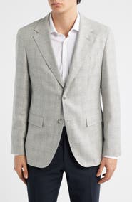 BOSS Jeff Regular Fit Grey Mélange Silk & Wool Sport Coat