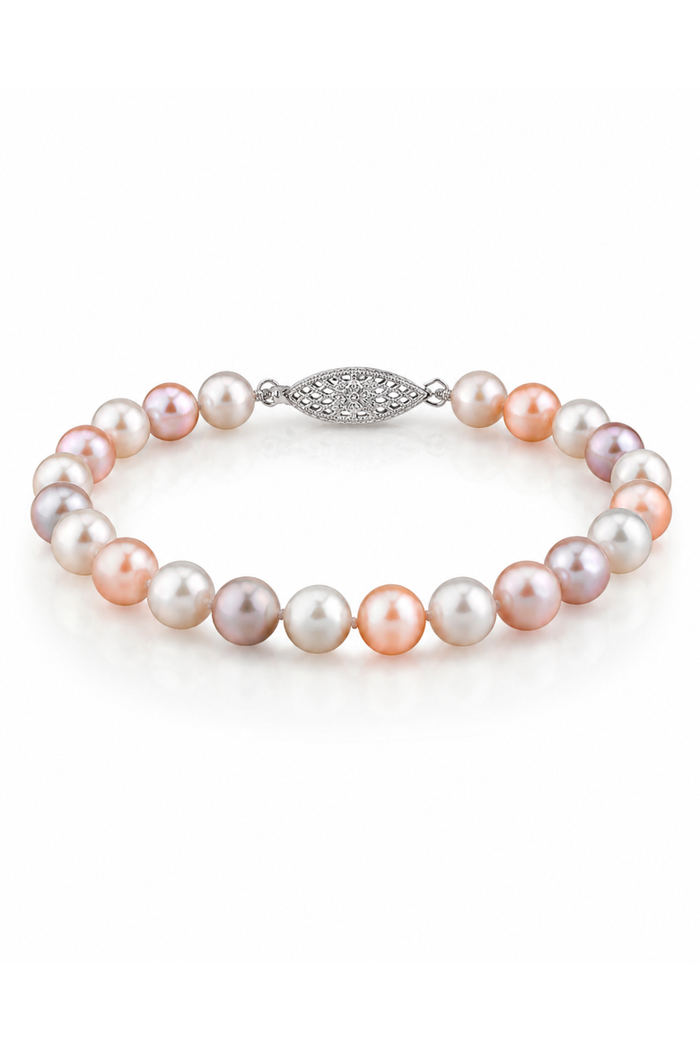 7.0-7.5mm Multicolor Freshwater Pearl Bracelet - AAA Quality, Main, color, Multicolor Pearls
