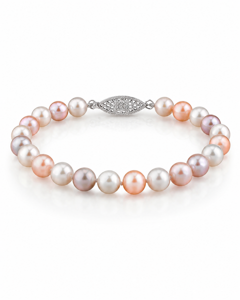 7.0-7.5mm Multicolor Freshwater Pearl Bracelet - AAA Quality