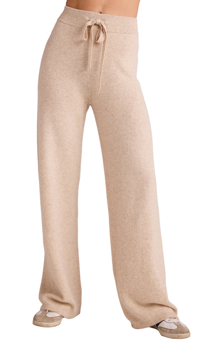 Bella Dahl Wide Leg Wool & Cashmere Sweater Pants, Main, color, Ivory Oat