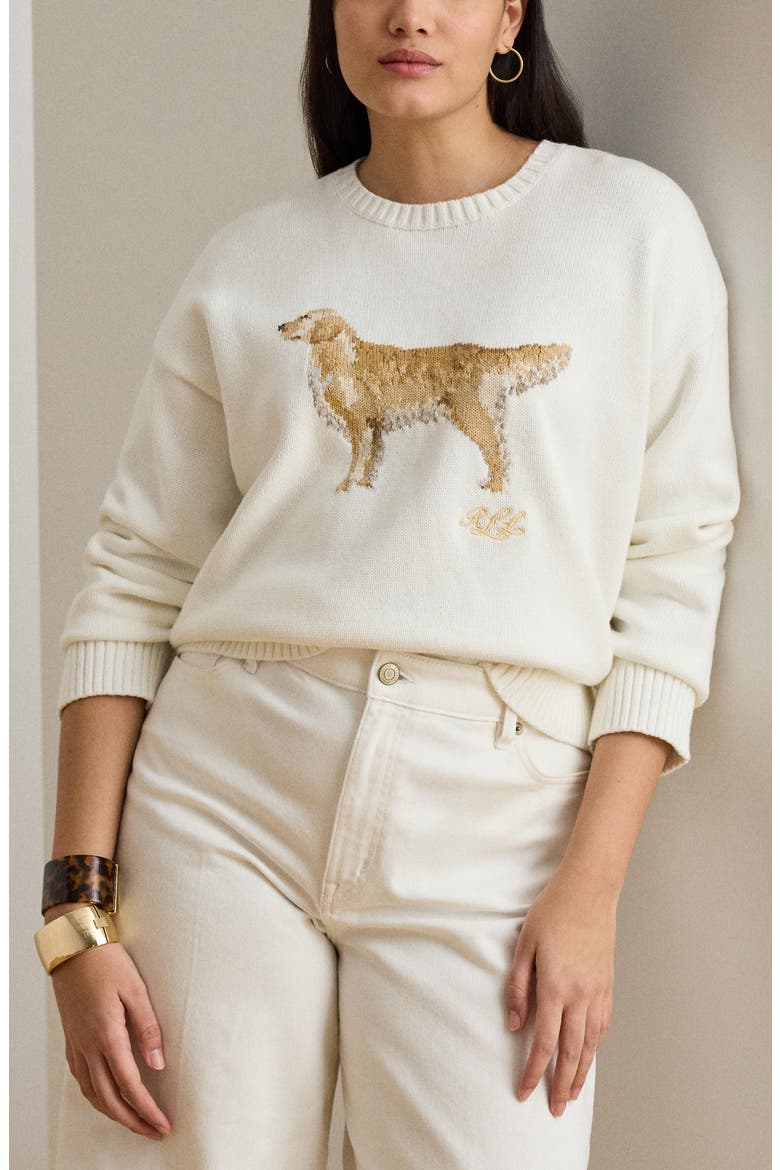 Intarsia Dog Sweater, Alternate, color, WHITE MULTI