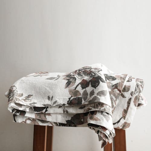 Cg Hunter Eggplant And Grey Roses Tablecloth In Brown