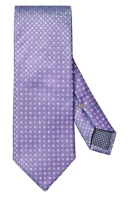Eton Square Geometric Silk Tie In Purple