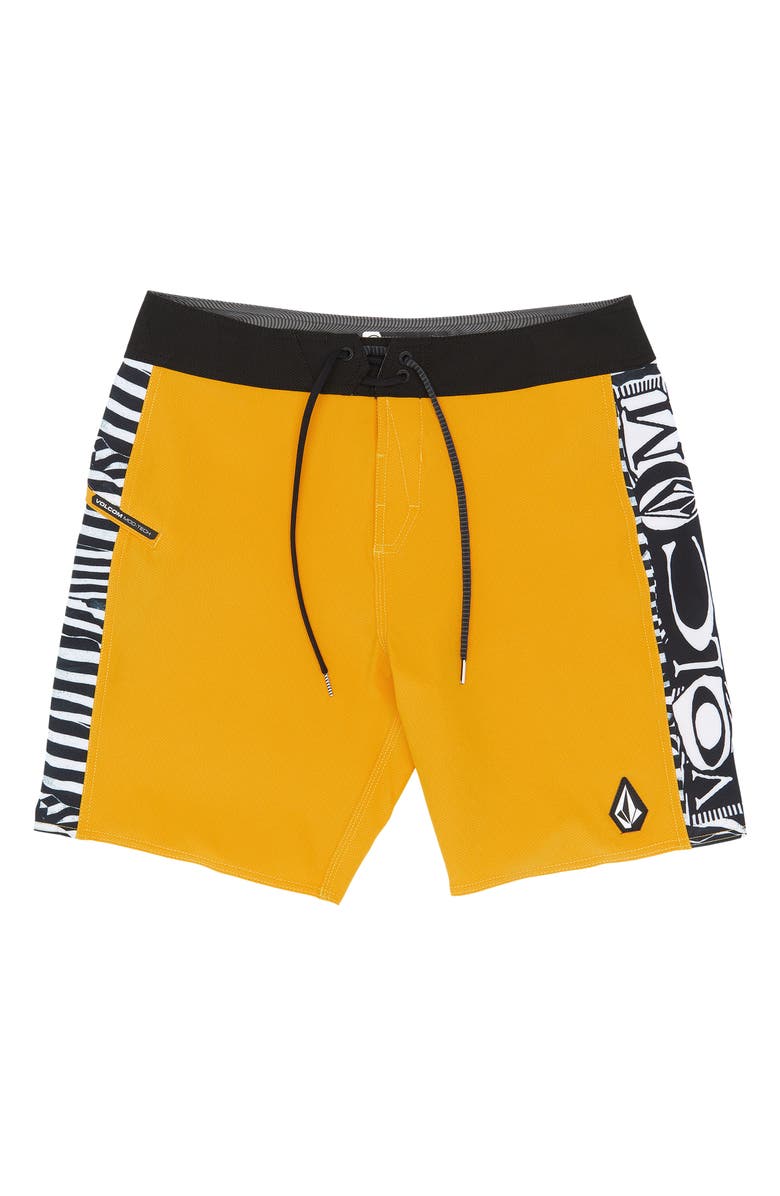 Volcom Marker Mod 20 Swim Trunks, Alternate, color, Old Gold