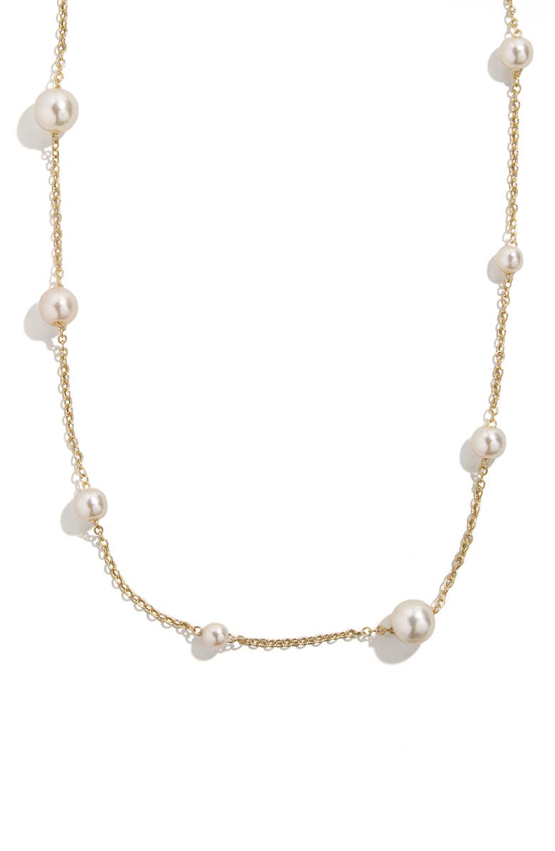 BaubleBar Match with Mama Imitation Pearl Necklace, Main, color, Pearl