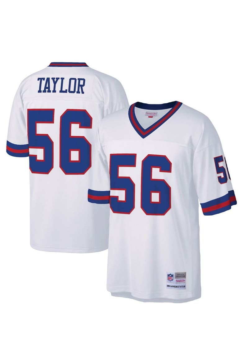 Men's Mitchell & Ness Lawrence Taylor White New York Giants Legacy Replica Jersey, Alternate, color, White