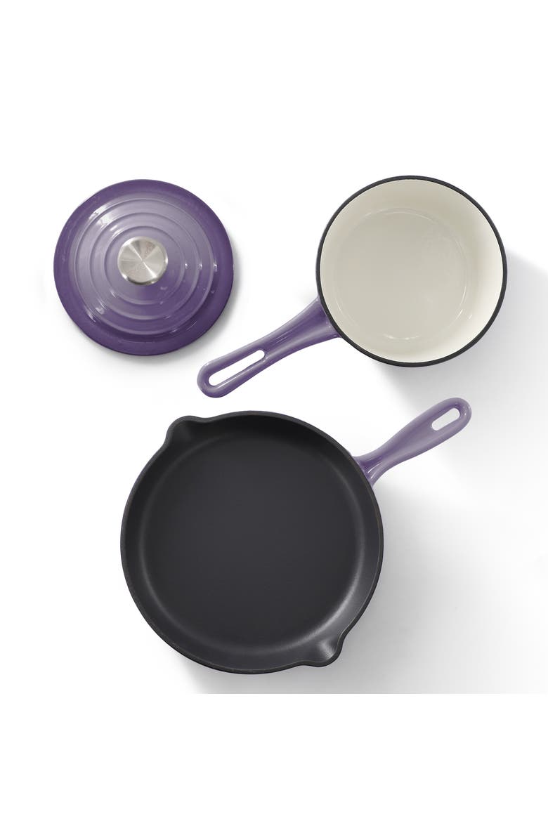 Megachef 7 Piece Enameled Cast Iron Cookware Set, Alternate, color, Purple