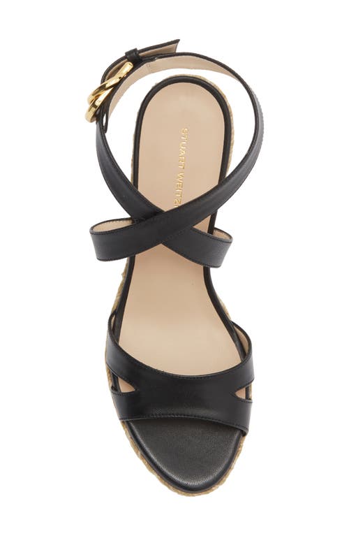 Stuart Weitzman Zuzu Espadrille Wedge Sandal In Black