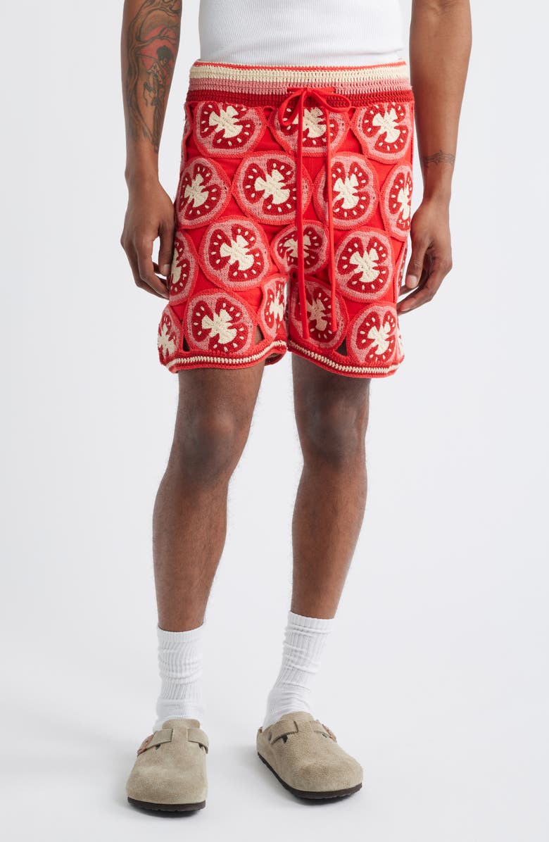 MAVRANS Ciao Medallion Crochet Organic Cotton Shorts, Main, color,