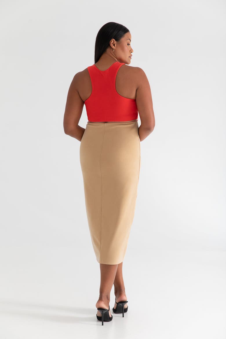 The Cupro Sculpt Racerback Midi Dress, Alternate, color, CHERRY