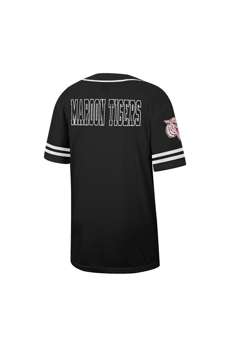 COLOSSEUM Men's Colosseum Black Morehouse Maroon Tigers Free Spirited Mesh Button-Up Baseball Jersey, Alternate, color, 
