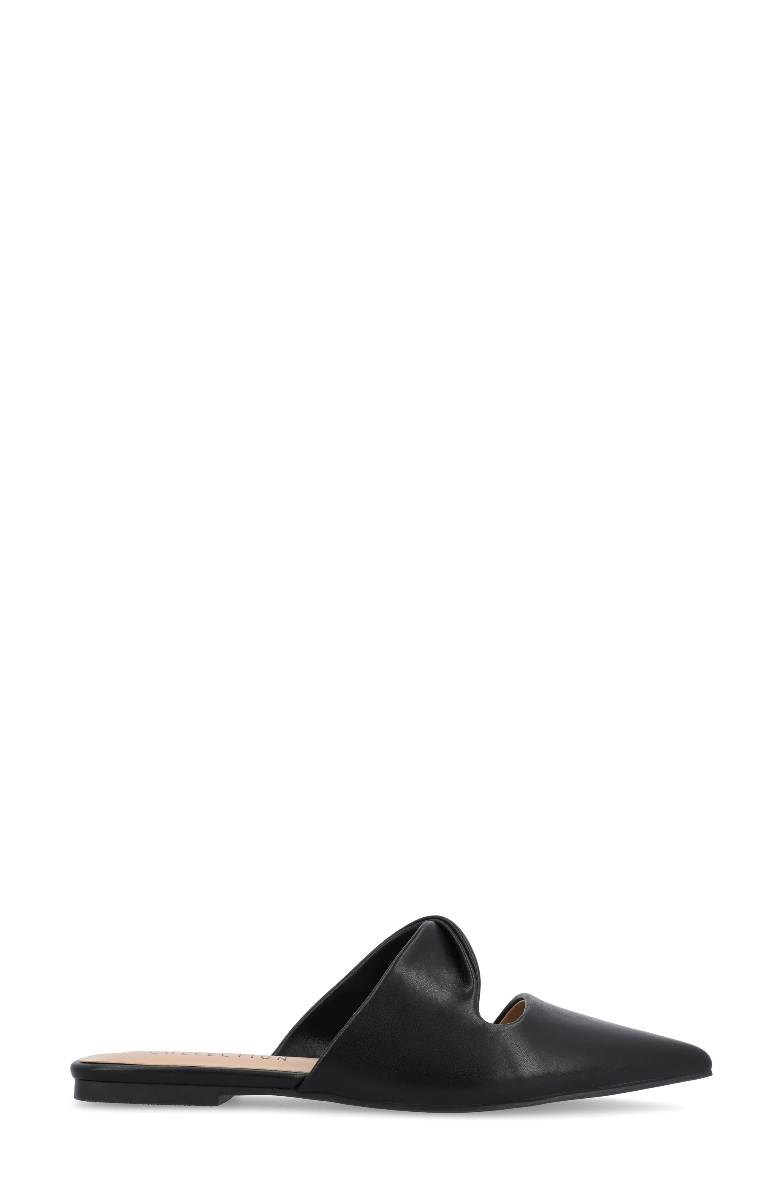 Journee Collection Enniss Flat Mule, Alternate, color, Black