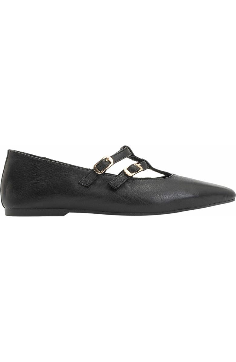 Forever & Always Shoes Starling Leather Mary Jane Flats, Alternate, color, Black Leather