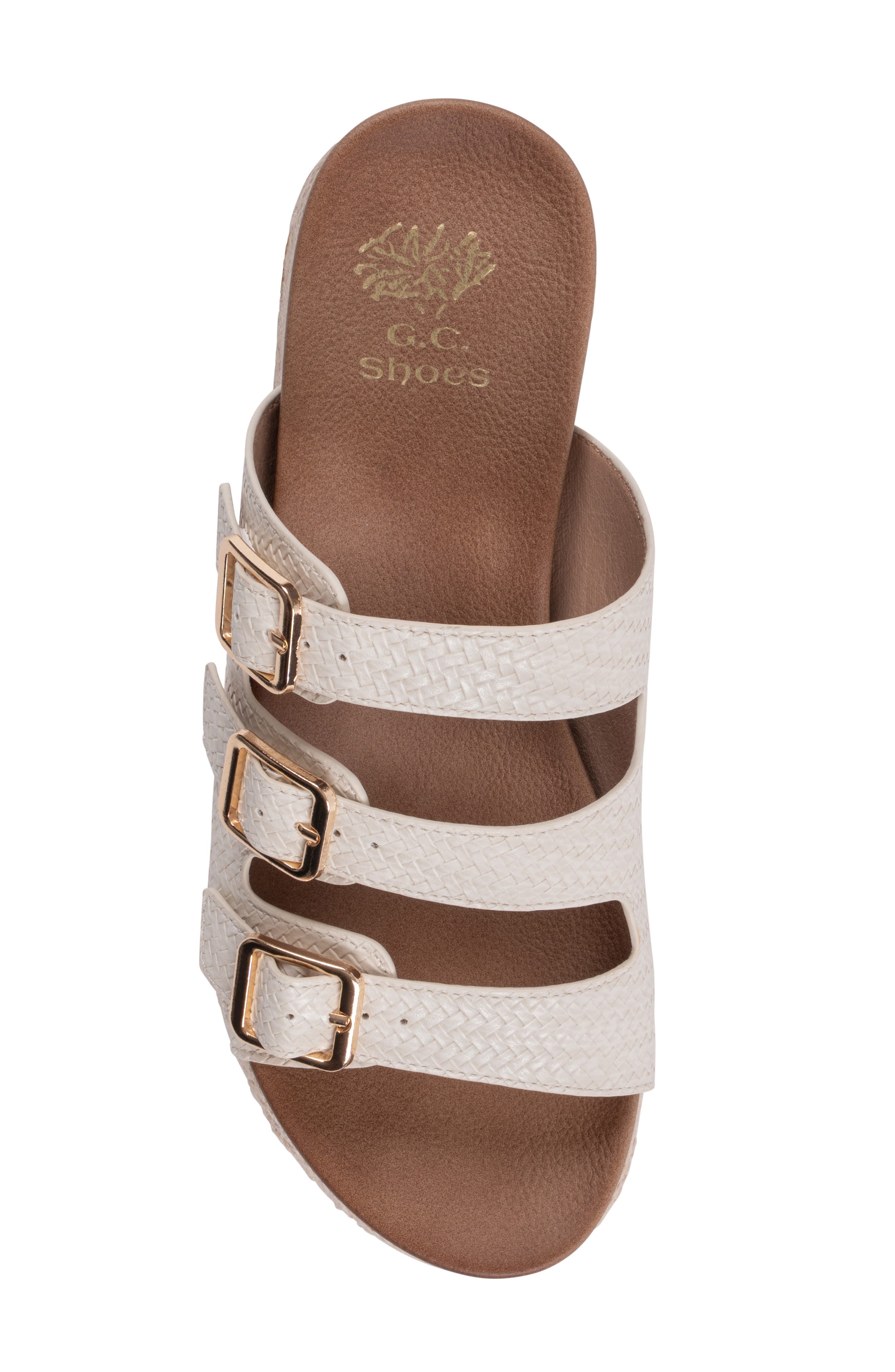 GOOD CHOICE NEW YORK Fabulist Buckle Espadrille Platform Wedge Sandal, Alternate, color, Ice