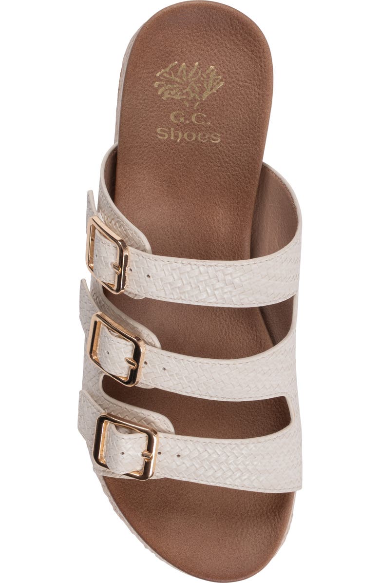 GOOD CHOICE NEW YORK Fabulist Buckle Espadrille Platform Wedge Sandal, Alternate, color, Ice