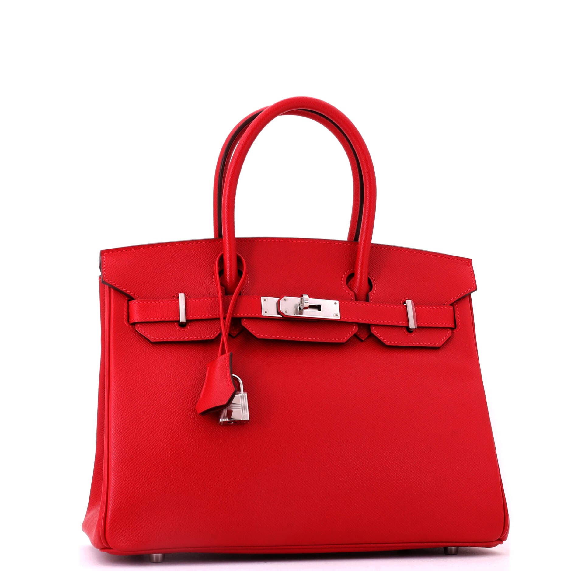 Birkin Handbag Red Epsom with Palladium Hardware 30, Alternate, color, Red