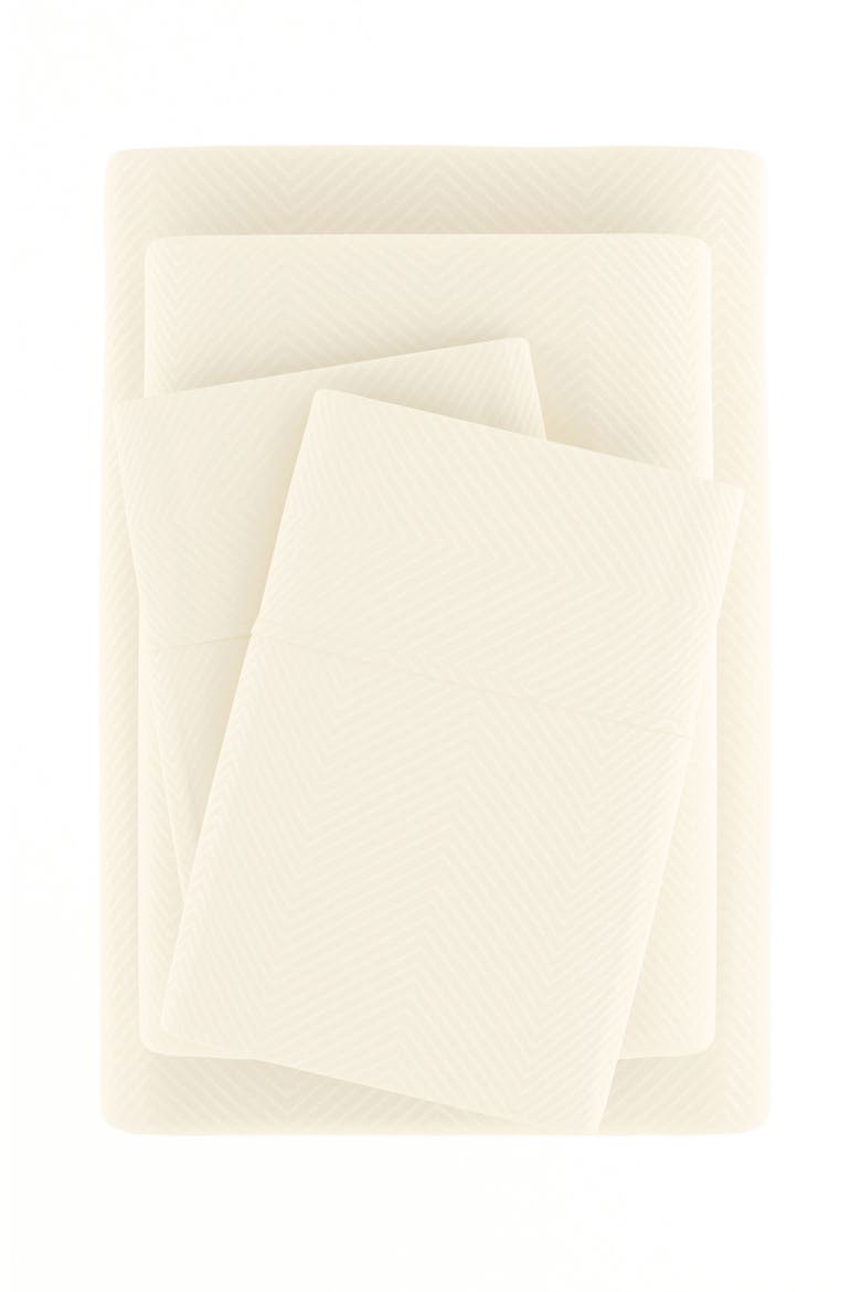 Premium Chevron Embossed Sheet Set, Main, color, IVORY