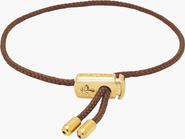 Nialaya Brown String Adjustable Gold Lock Bracelet