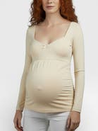 MOTHERHOOD MATERNITY Sweetheart Side-Ruched Long Sleeve Tee