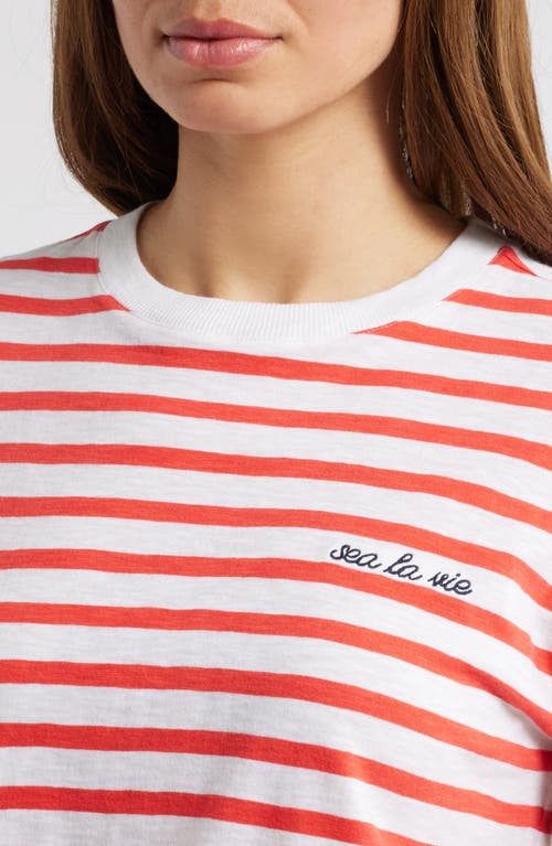 Caslonr Caslon(r) Stripe Cotton Graphic T-shirt In White- Red Asher Stripe
