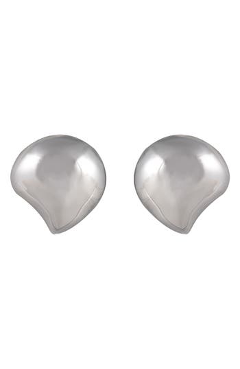 Rachel Roy Teardrop Button Earrings In Silver