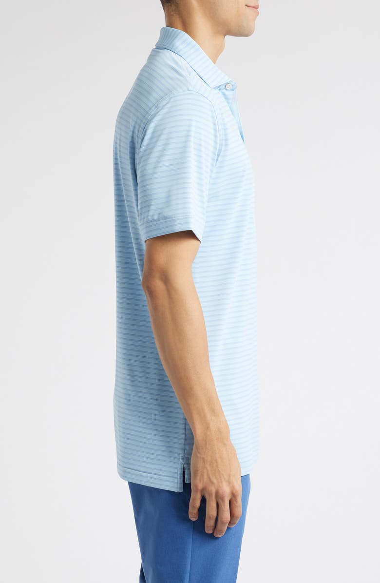Peter Millar Bridge Stripe Performance Jersey Polo, Alternate, color, Blue Frost