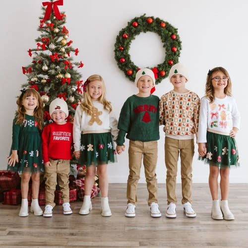 Sweet Wink Gingerbread Cutie Christmas Long Sleeve Shirt In White