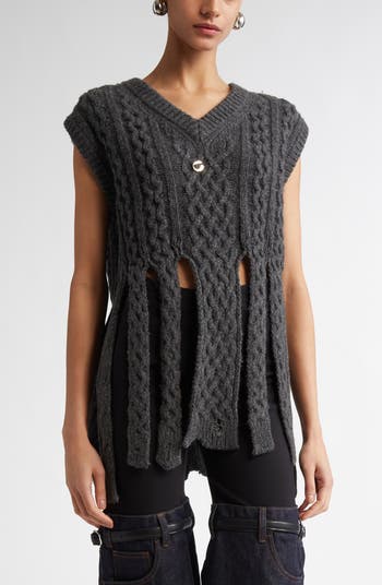 Coperni Shredded Lambswool Blend Sweater Vest | Nordstrom
