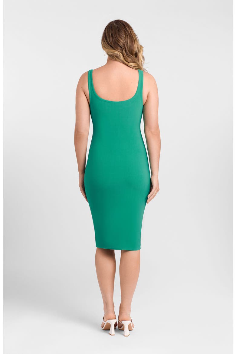 Sculpting Shapewear Square Neck Tank Midi Dress, Alternate, color, Jade