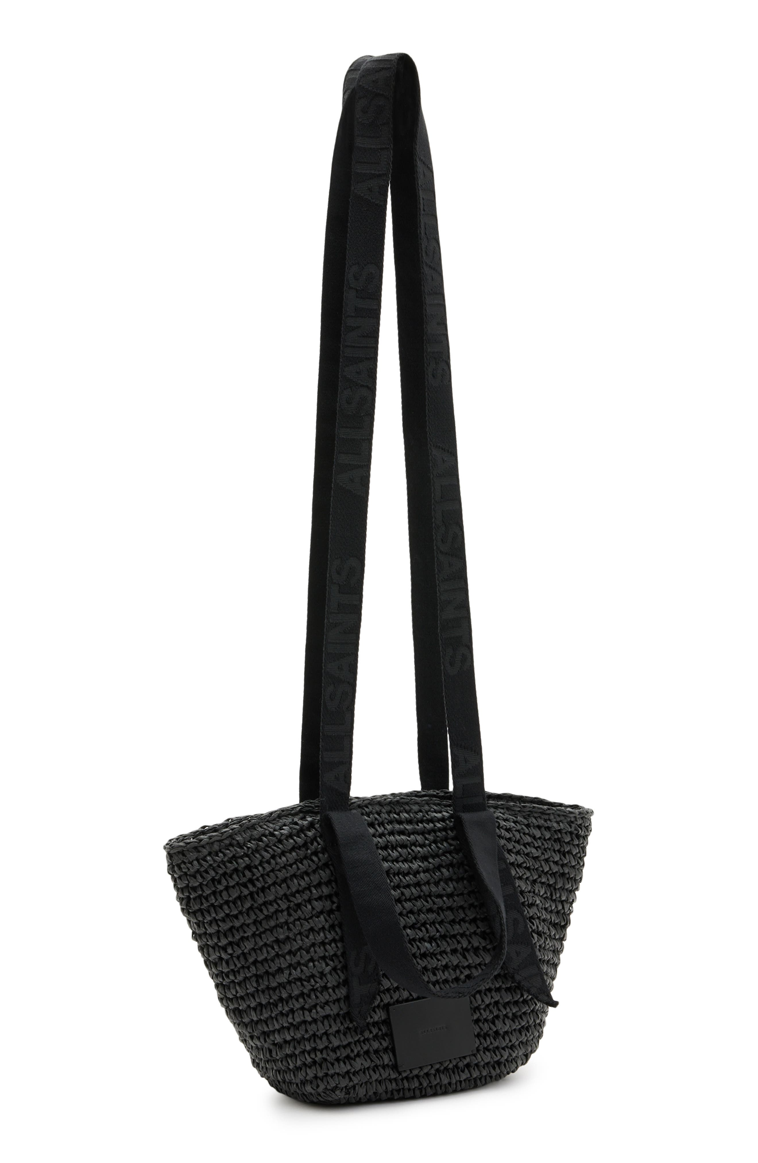 AllSaints Celayne Straw Mini Tote, Alternate, color, 