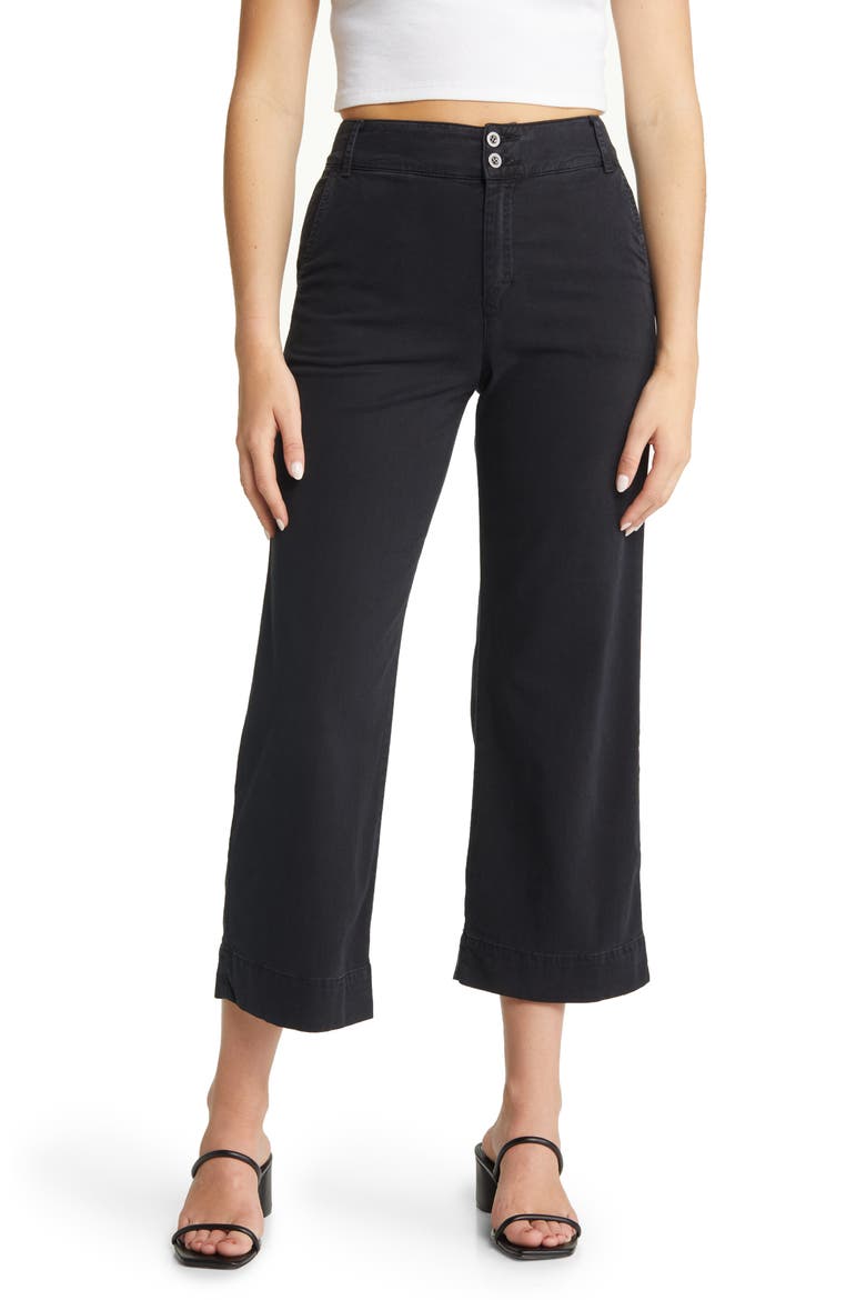 Saige Wide Leg Crop Pants, Main, color, BLACK
