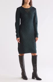 Connected Apparel Long Sleeve Sweater Dress