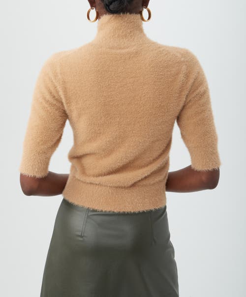 Shop Trina Turk Mali Fuzzy Sweater In Camel