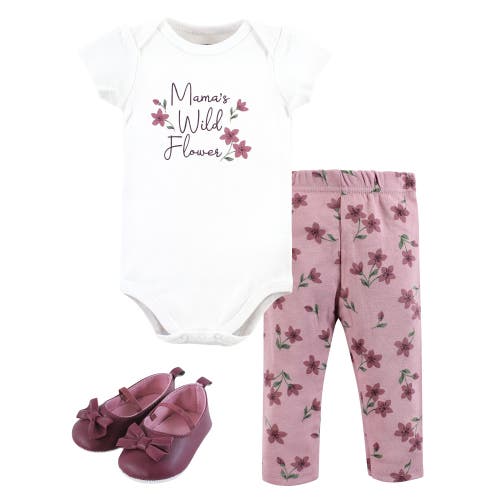Hudson Baby Soft Cotton Collection Bodysuit, Pants, And Footwear Collection In Pink