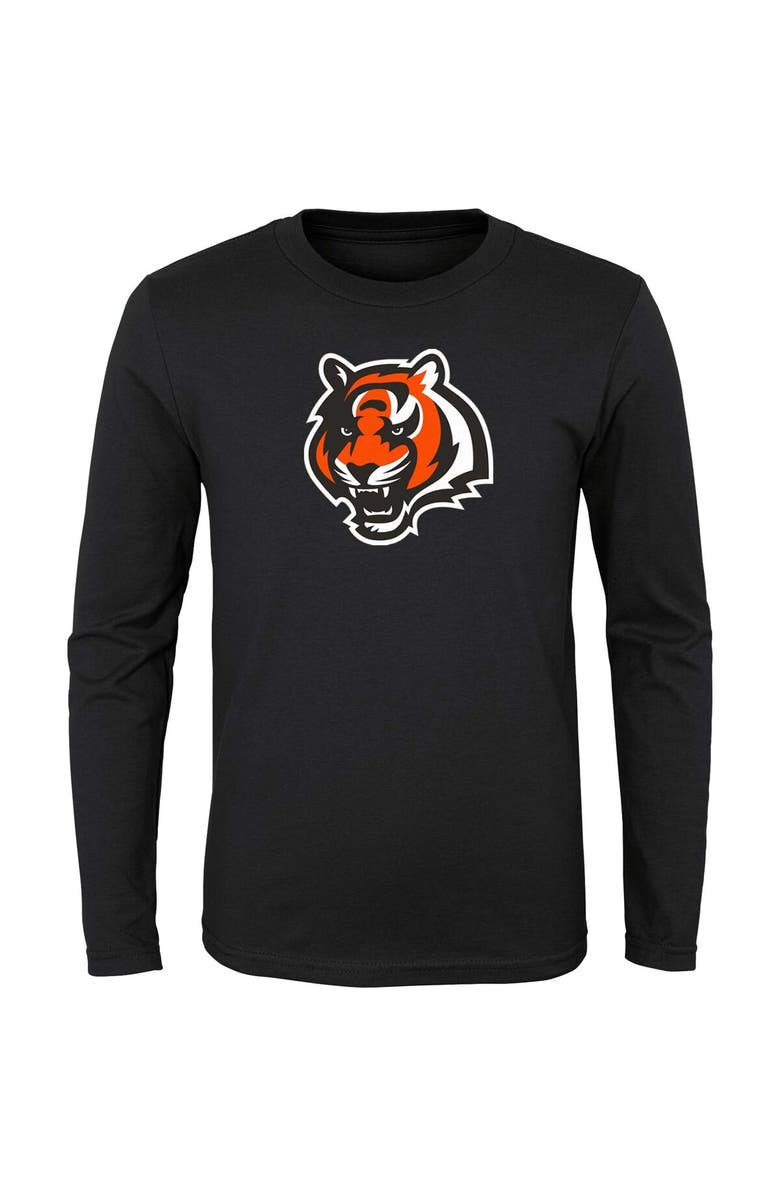 Outerstuff Youth Black Cincinnati Bengals Primary Logo Long Sleeve T-Shirt, Main, color, Black