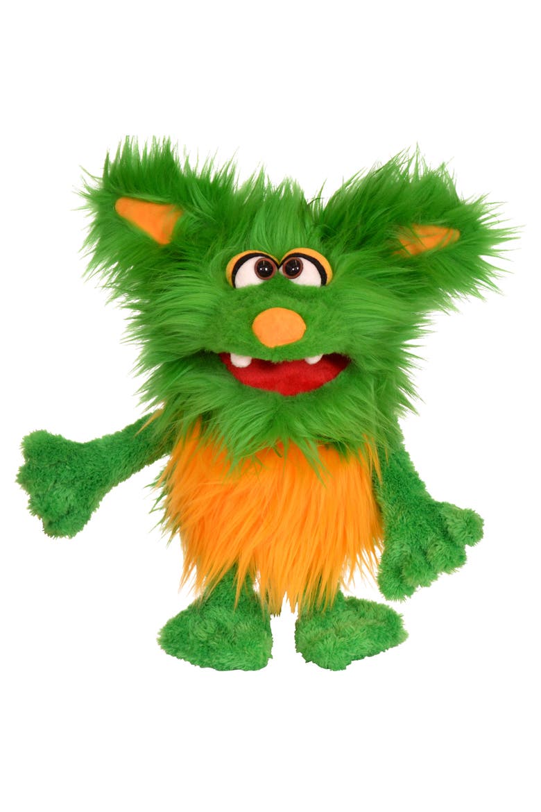 Rocky The Green Friendly Monster 16 Inch Plush Hand Puppet, Main, color, Green