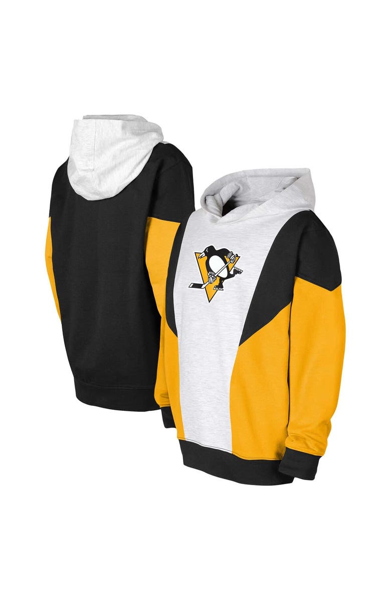Outerstuff Youth Ash/Black Pittsburgh Penguins Champion League Fleece Pullover Hoodie, Alternate, color, Ash