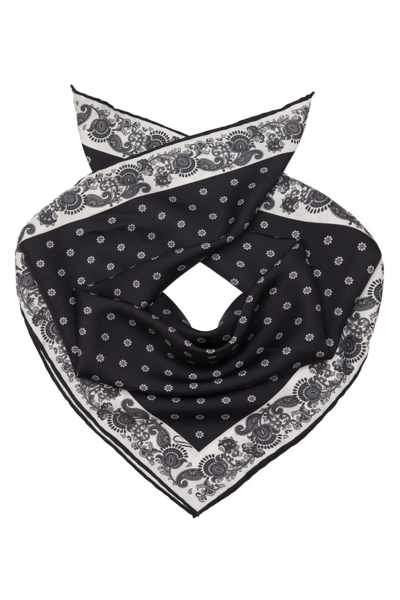 Diego - Silk Neckerchief for Men, Alternate, color, Black