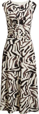 Anne Klein Ruched Sleeveless Jersey Midi Dress