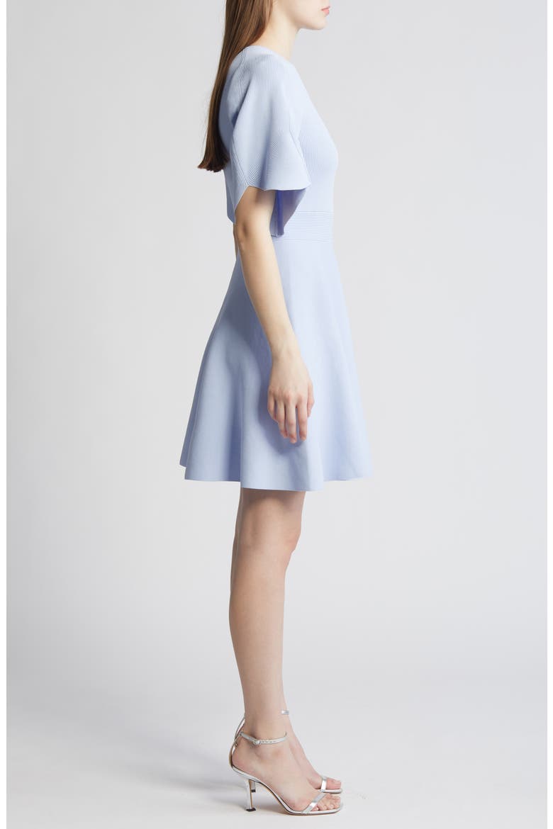 Olivia Rib Fit & Flare Dress, Alternate, color, LIGHT BLUE